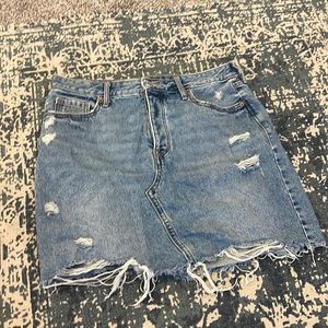 High-Rise Jean Skirt